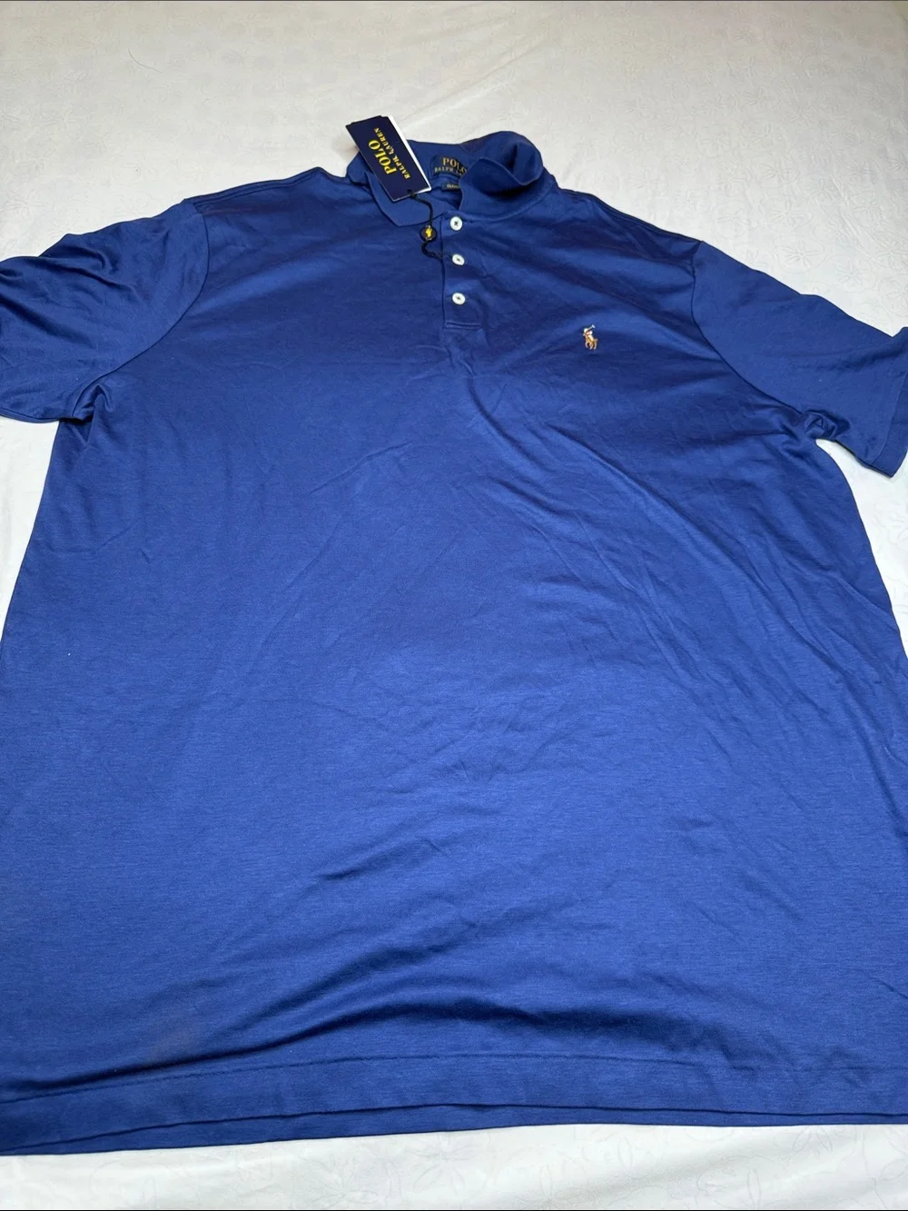Ralph Lauren Men’s Polo Shirt - Royal Blue with Gold Pony